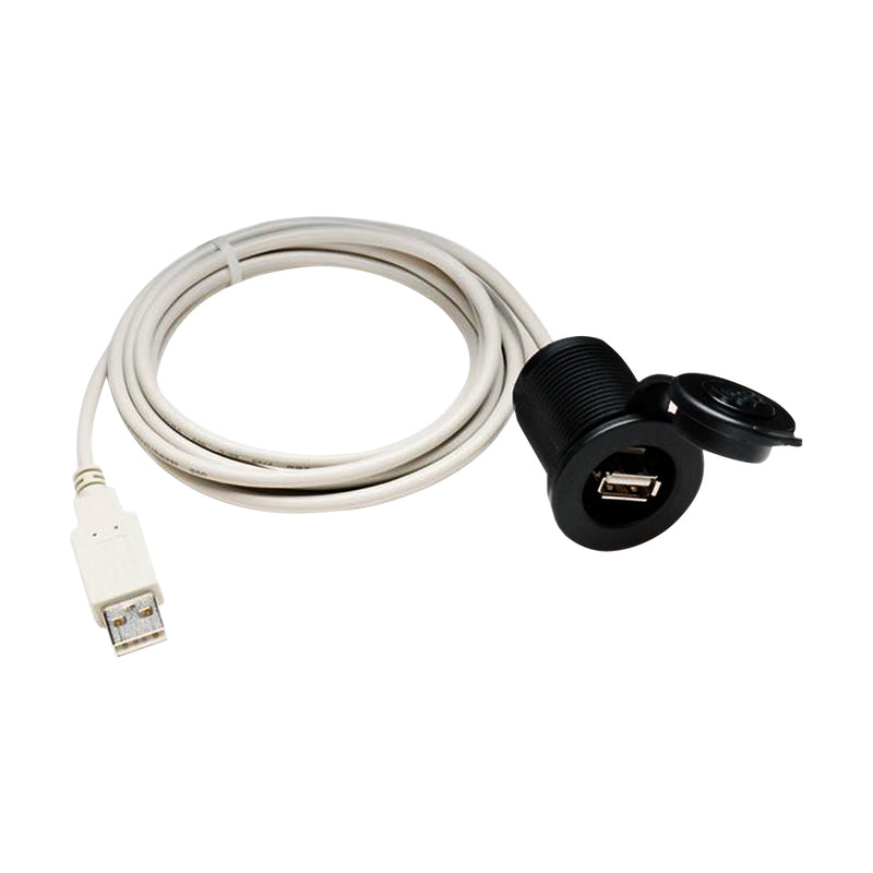 USB cable coil with USB end and USB female opposite end.