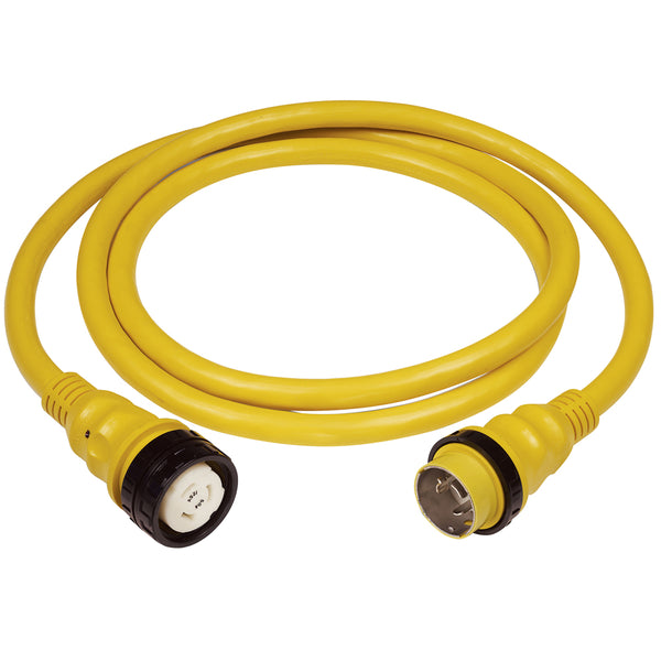 Yellow coiled cable