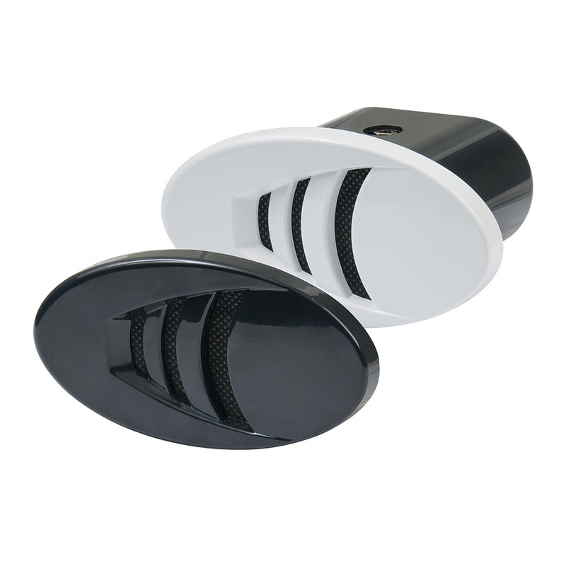 Black and white grills with base attached to the white plate.