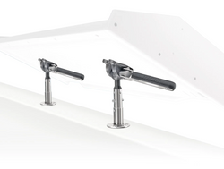 MAGMA Dual Locking Surface Deck Socket with LeveLockÂ® Mount shown with filet table mounted