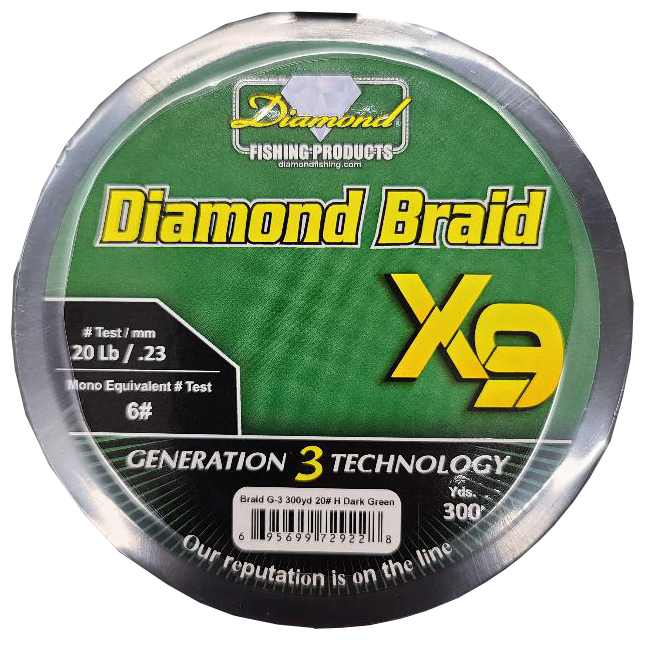 Diamond G3 X9 Solid Core Braid - Melton Tackle