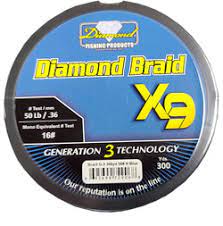 Diamond Collegiate Solid 8x Braid Gen3 1,500yd 50#/ Bama - Red/White