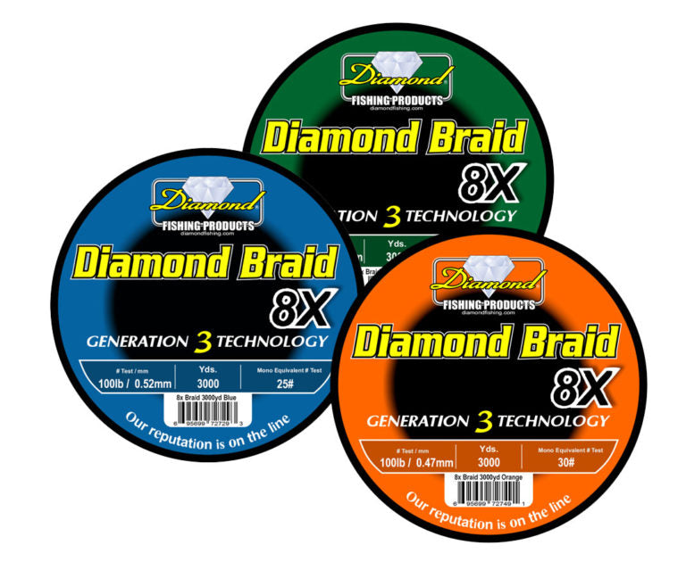 Momoi Diamond Braid Generation III Hollow Core, 130lb, 600yd, Orange 