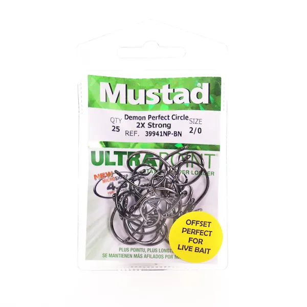 Mustad Demon Perfect Circle 2x Strong size 2/0 25-pack