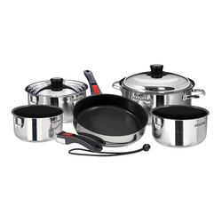 Stainless steel Pots and pans with Black interior